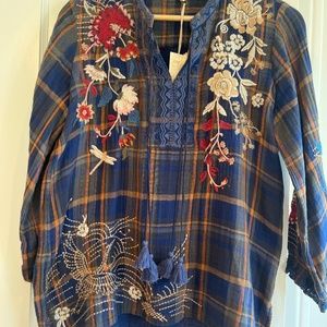 Johnny Was new with tags embroidered top